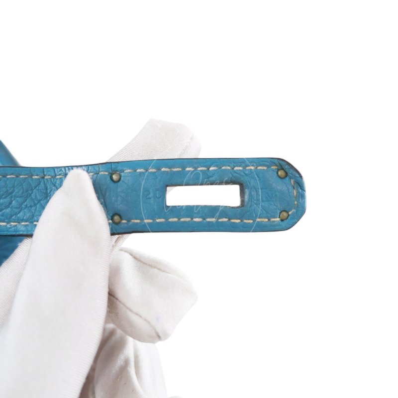中古 愛馬仕 Hermès So Kelly 26 Bleu Jean 牛仔藍 Togo 皮革 印記 Square N 肩背包-26