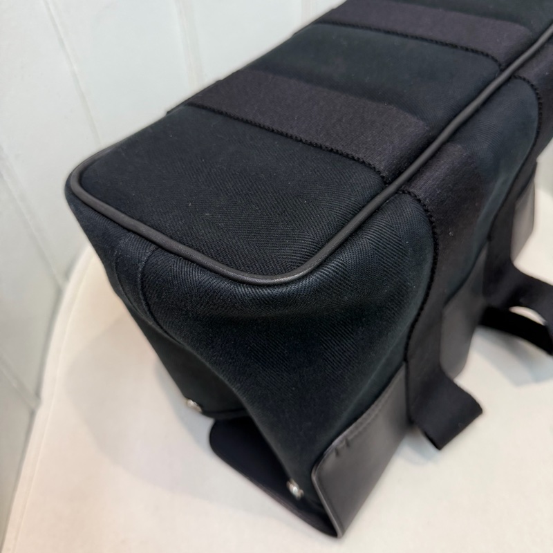 Hermes Valparaiso 黑色帆布拼皮蘑菇包 XC473-12