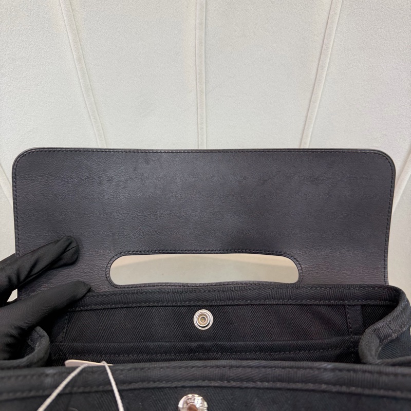 Hermes Valparaiso 黑色帆布拼皮蘑菇包 XC473-14