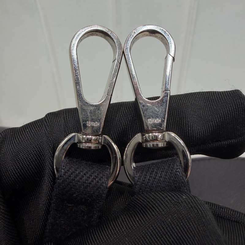 Hermes Valparaiso 黑色帆布拼皮蘑菇包 XC473-31