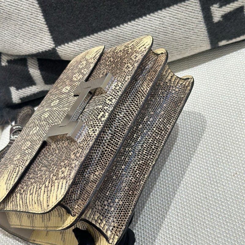 【極致天菜】HERMES 24康康 沙漠色 蜥蜴皮  銀扣-1