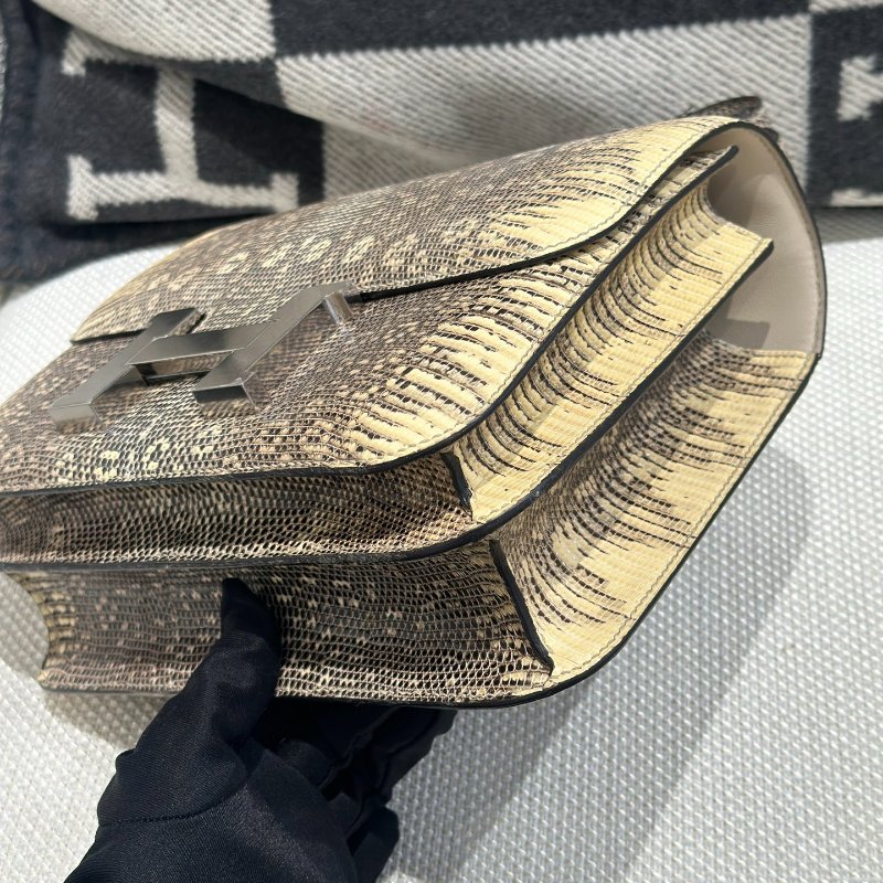 【極致天菜】HERMES 24康康 沙漠色 蜥蜴皮  銀扣-2