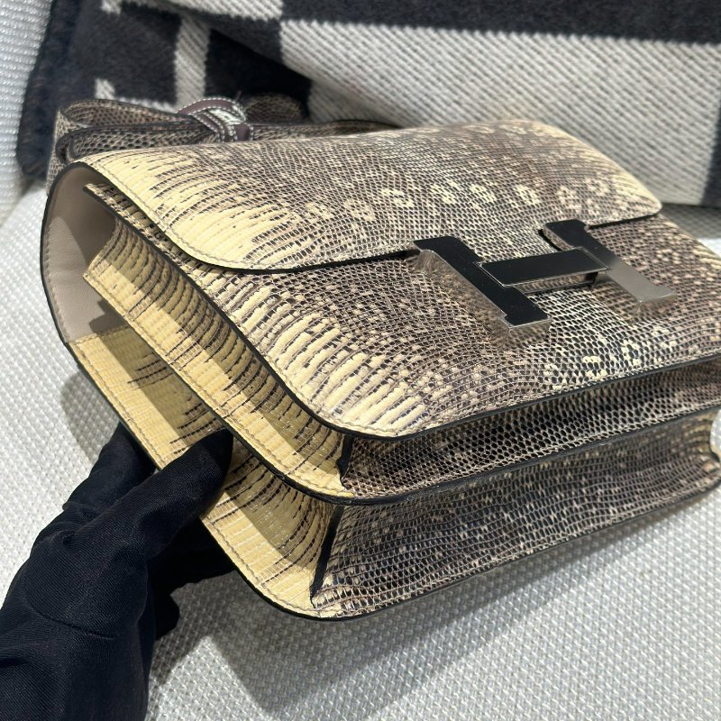 【極致天菜】HERMES 24康康 沙漠色 蜥蜴皮  銀扣-4