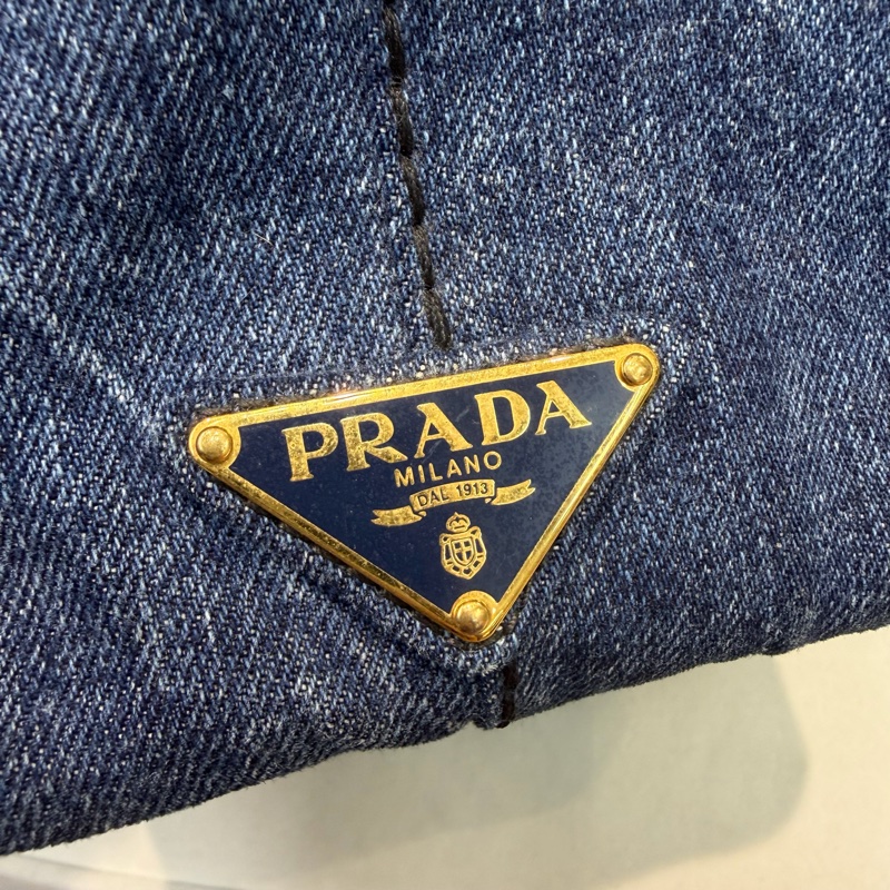 Prada Canapa 藍色丹寧帆布TOTE XC517-29