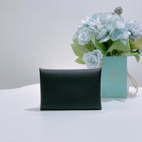 TW4858	Hermes 愛馬仕羊皮卡包 Calvi Card Holder Chevre Mysore Black
