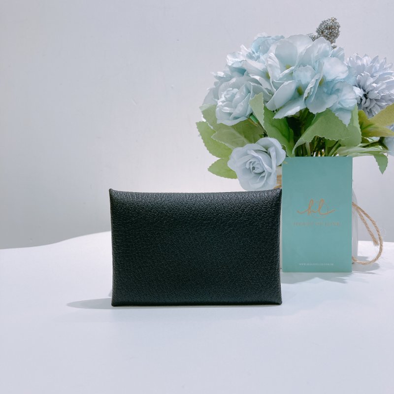 TW4858	Hermes 愛馬仕羊皮卡包 Calvi Card Holder Chevre Mysore Black-0