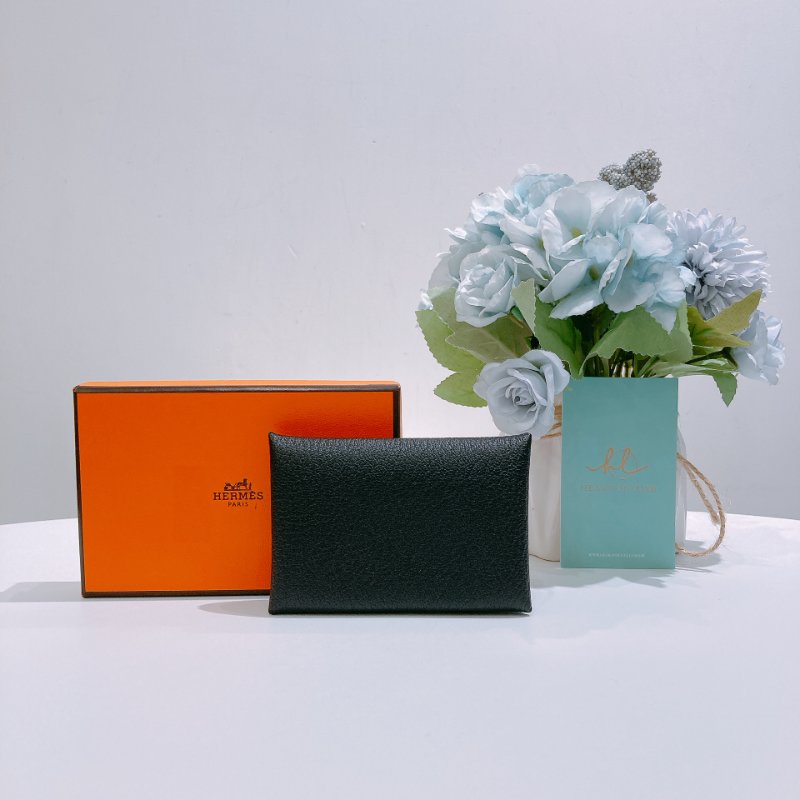 TW4858	Hermes 愛馬仕羊皮卡包 Calvi Card Holder Chevre Mysore Black-10