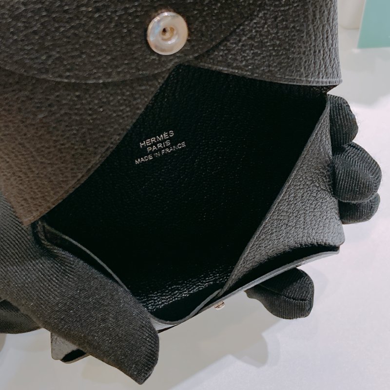 TW4858	Hermes 愛馬仕羊皮卡包 Calvi Card Holder Chevre Mysore Black-13