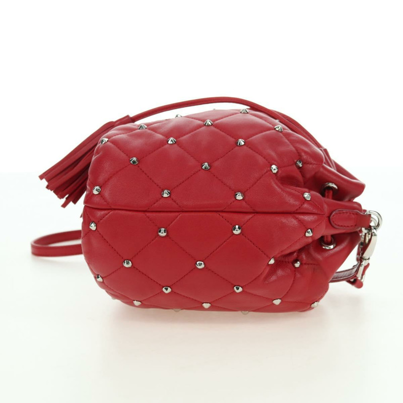 【日本直送】Miu Miu 紅色銀色皮革肩背包 正品 176740V-3