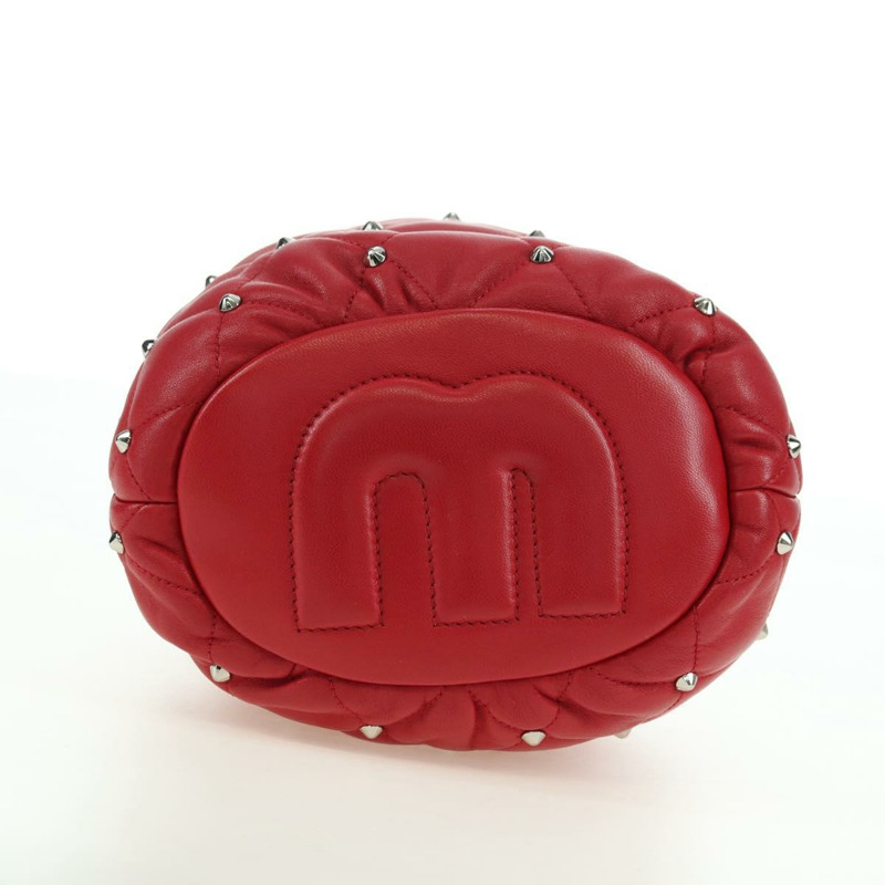 【日本直送】Miu Miu 紅色銀色皮革肩背包 正品 176740V-4