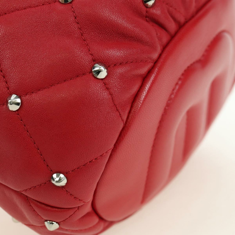 【日本直送】Miu Miu 紅色銀色皮革肩背包 正品 176740V-8