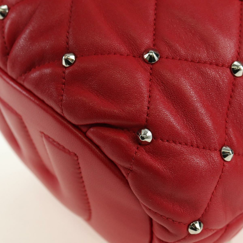 【日本直送】Miu Miu 紅色銀色皮革肩背包 正品 176740V-16