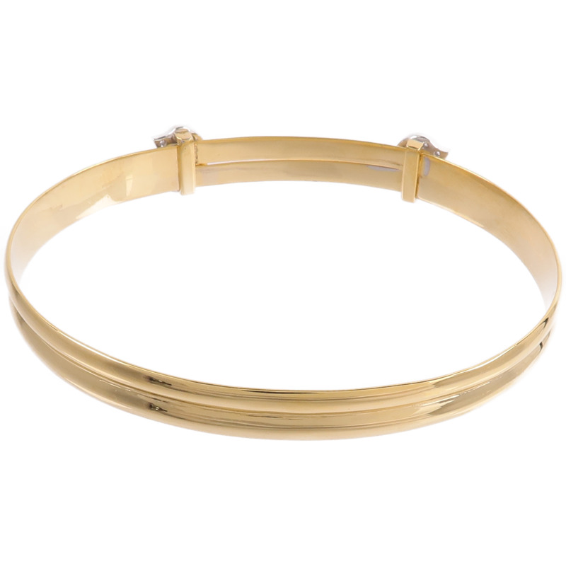 CARTIER 18K黃金/白金Vintabe Doube C Diamond Bracelet鑽石手鐲-2