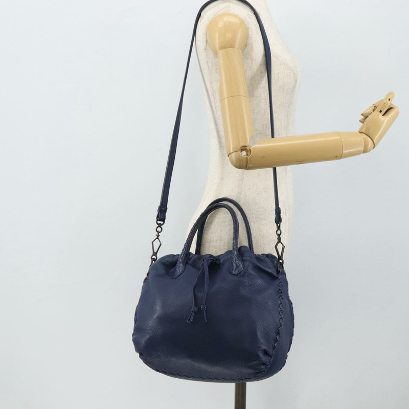 【日本直送】BOTTEGA VENETA 手提包 皮革 2way 藍色 Auth mr2462A-25