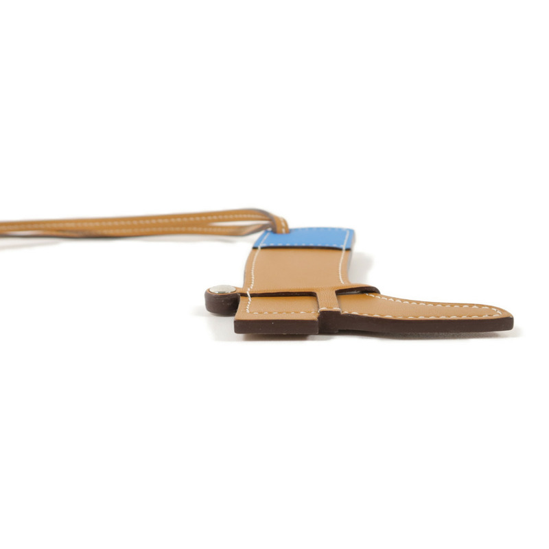 HERMES Swift皮革Paddock Boot Charm掛飾Gold/Mykonos-2