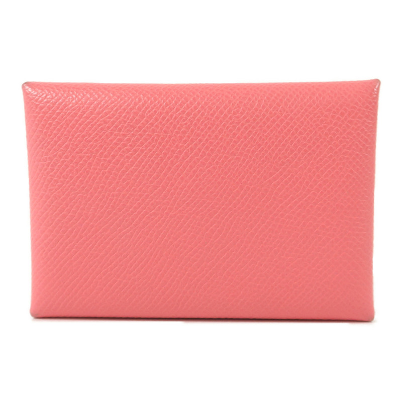 HERMES Epsom皮革Calvi Duo卡片套Rose Azalee-1