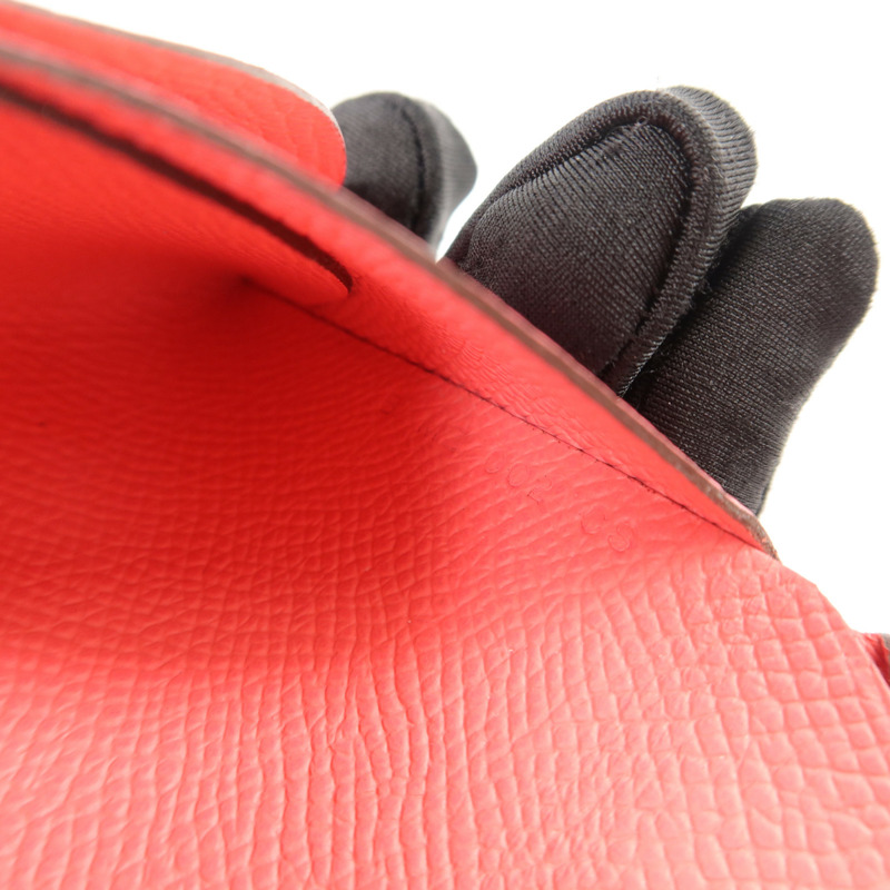 HERMES Epsom皮革Calvi Duo卡片套Rose Azalee-8