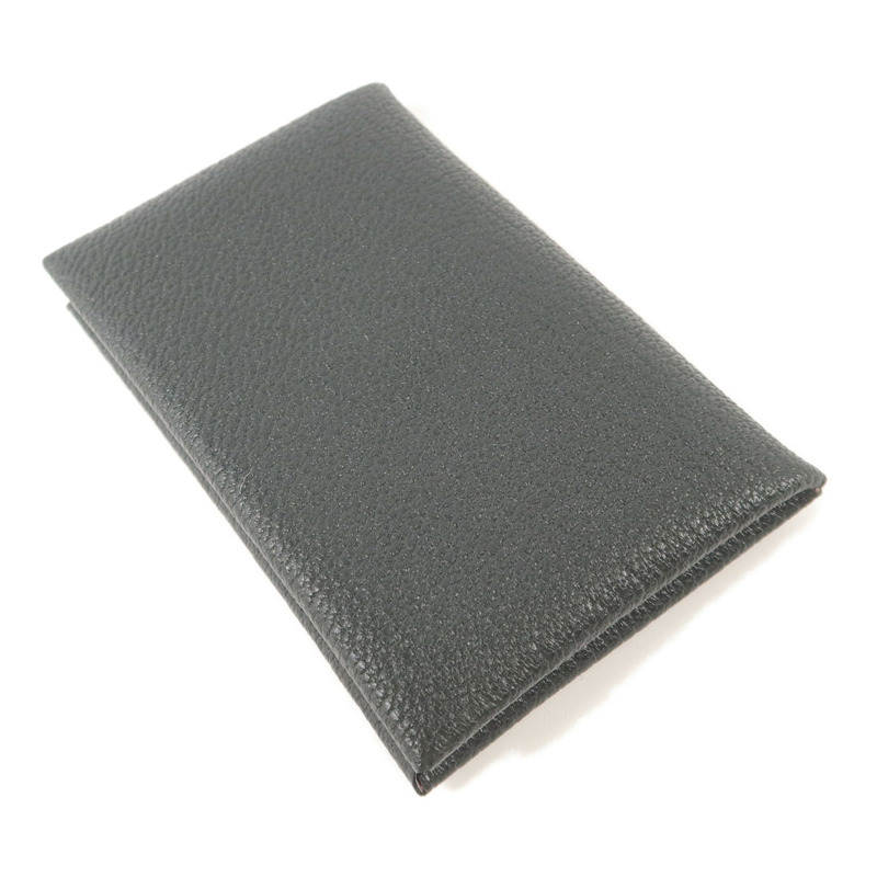 HERMES Chevre皮革Calvi Card Case卡片套Noir/Mauve Sylvestre-3