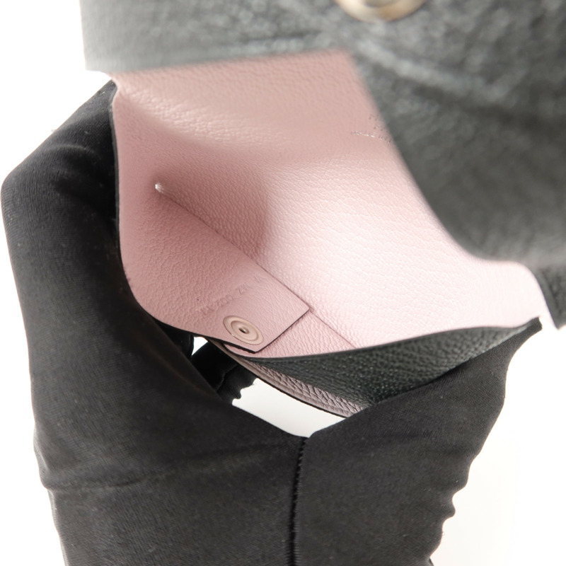 HERMES Chevre皮革Calvi Card Case卡片套Noir/Mauve Sylvestre-5
