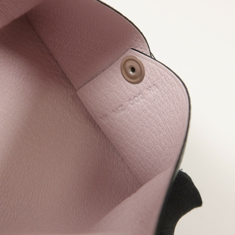 HERMES Chevre皮革Calvi Card Case卡片套Noir/Mauve Sylvestre-7