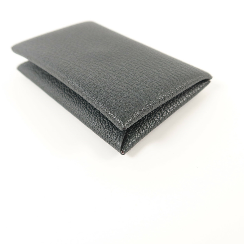 HERMES Chevre皮革Calvi Card Case卡片套Noir/Mauve Sylvestre-10