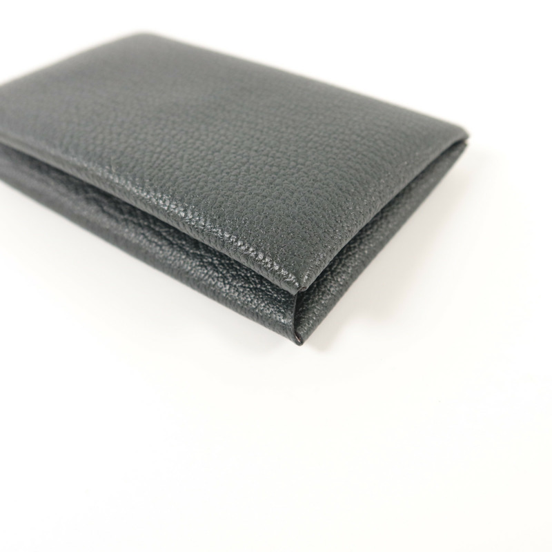 HERMES Chevre皮革Calvi Card Case卡片套Noir/Mauve Sylvestre-12