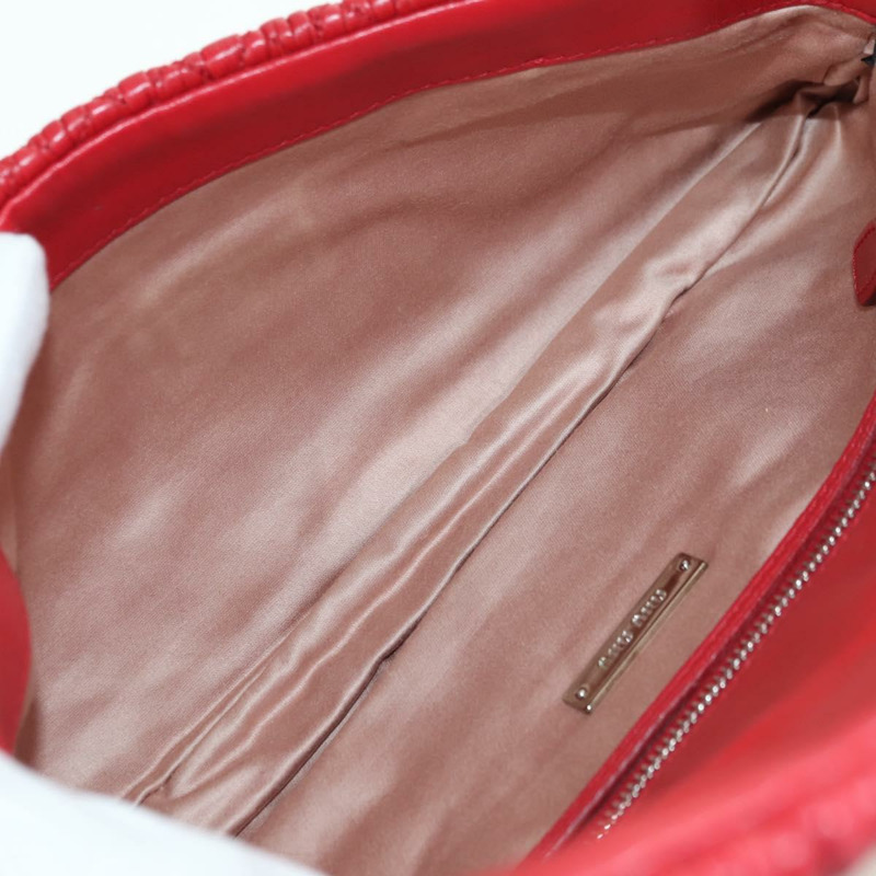 【日本直送】Miu Miu Matelasse 鏈條單肩包 皮革 紅色 銀色 正品 179306M-9