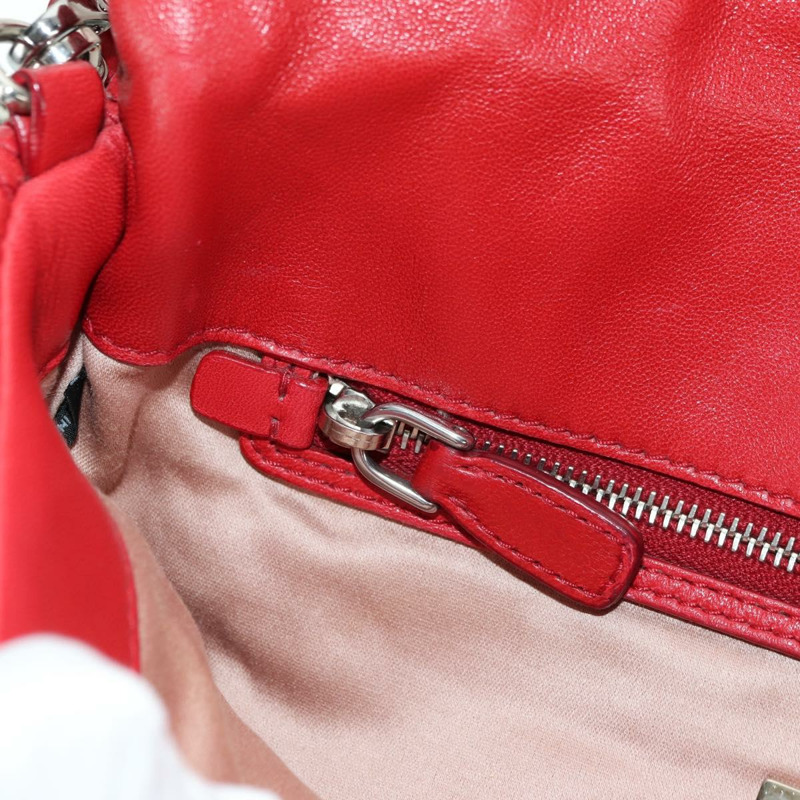 【日本直送】Miu Miu Matelasse 鏈條單肩包 皮革 紅色 銀色 正品 179306M-27