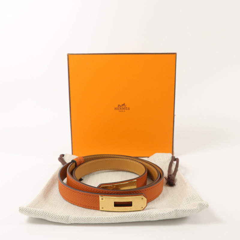 HERMES Epsom皮革Kelly 18 Belt皮帶Terre Battue-8