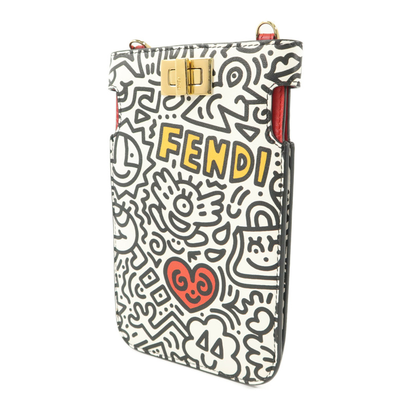 FENDI 牛皮皮革Peekaboo Phone Pouch電話肩背袋-2
