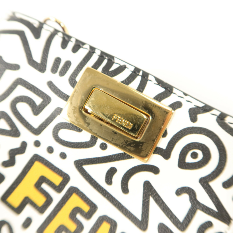 FENDI 牛皮皮革Peekaboo Phone Pouch電話肩背袋-9