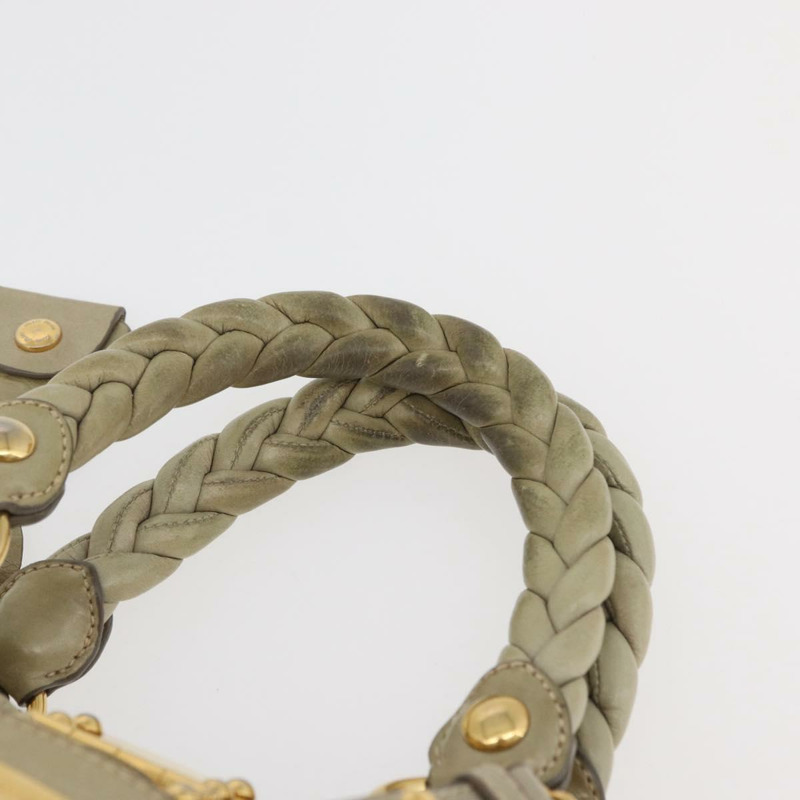 【日本直送】Miu Miu Matelasse 手提包 皮革 2way 米色 金 正品 178734A-7