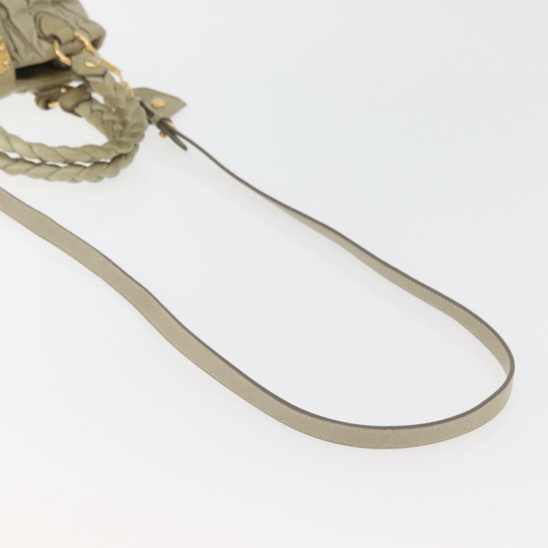 【日本直送】Miu Miu Matelasse 手提包 皮革 2way 米色 金 正品 178734A-8