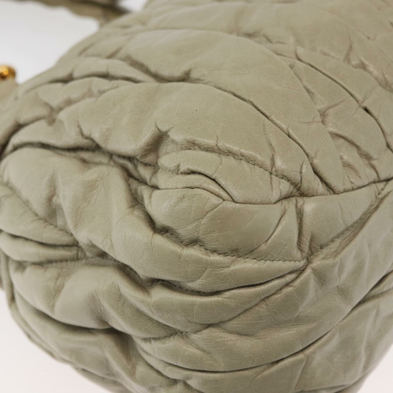 【日本直送】Miu Miu Matelasse 手提包 皮革 2way 米色 金 正品 178734A-16