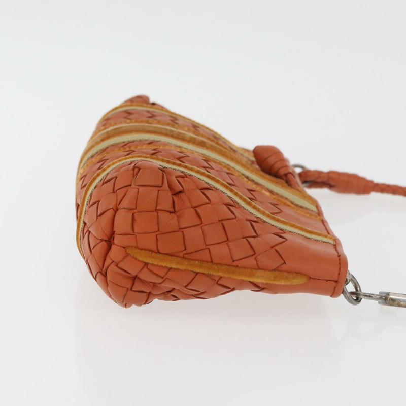 【日本直送】BOTTEGA VENETA INTRECCIATO 肩背包 皮革 橘色 銀色 正品 179382A-2