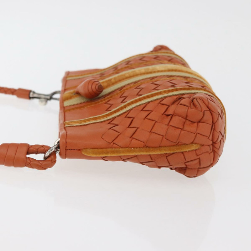 【日本直送】BOTTEGA VENETA INTRECCIATO 肩背包 皮革 橘色 銀色 正品 179382A-3