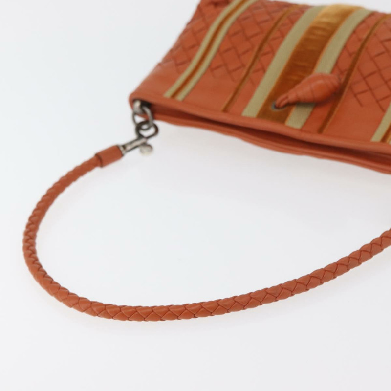 【日本直送】BOTTEGA VENETA INTRECCIATO 肩背包 皮革 橘色 銀色 正品 179382A-6