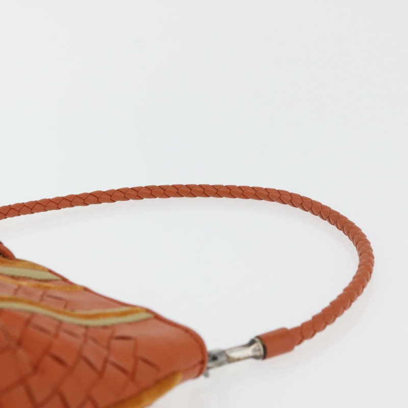 【日本直送】BOTTEGA VENETA INTRECCIATO 肩背包 皮革 橘色 銀色 正品 179382A-7