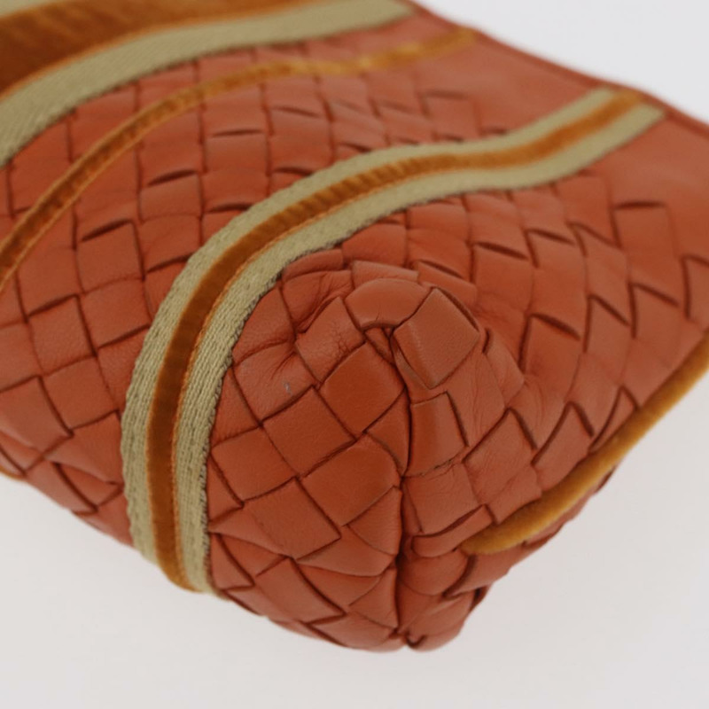 【日本直送】BOTTEGA VENETA INTRECCIATO 肩背包 皮革 橘色 銀色 正品 179382A-13