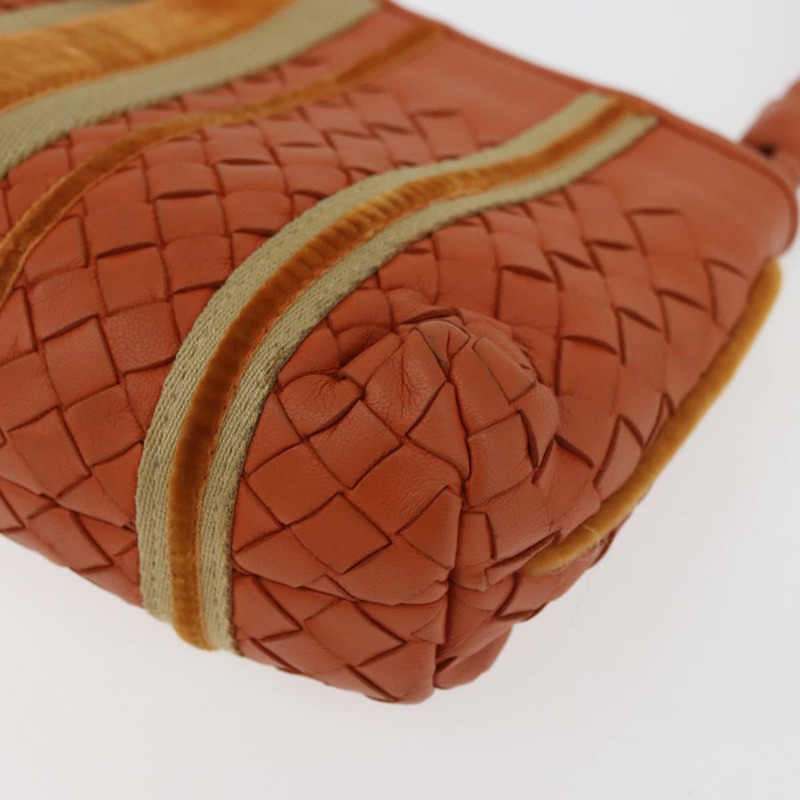 【日本直送】BOTTEGA VENETA INTRECCIATO 肩背包 皮革 橘色 銀色 正品 179382A-15