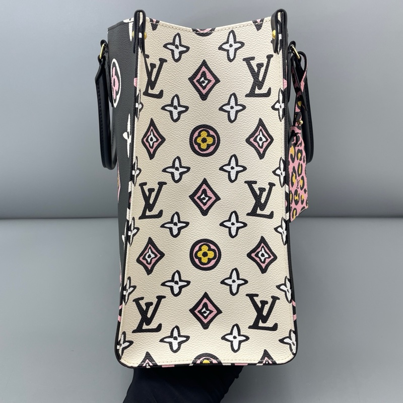 🆕98新 二手LV 路易威登Onthego 大號手提包托特包單肩包黑拼白 芯片款❤️正品保障-2