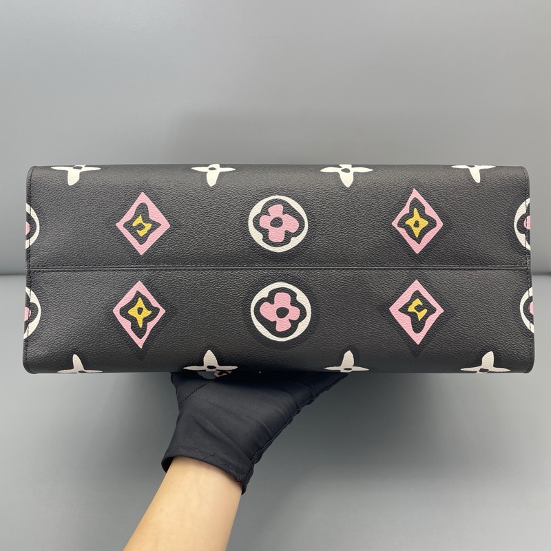 🆕98新 二手LV 路易威登Onthego 大號手提包托特包單肩包黑拼白 芯片款❤️正品保障-4