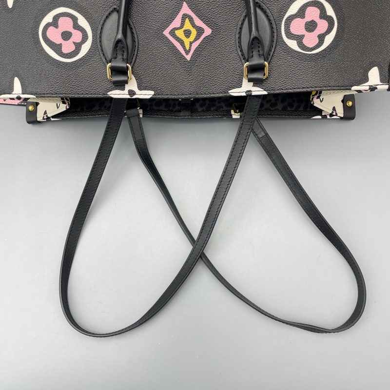 🆕98新 二手LV 路易威登Onthego 大號手提包托特包單肩包黑拼白 芯片款❤️正品保障-8