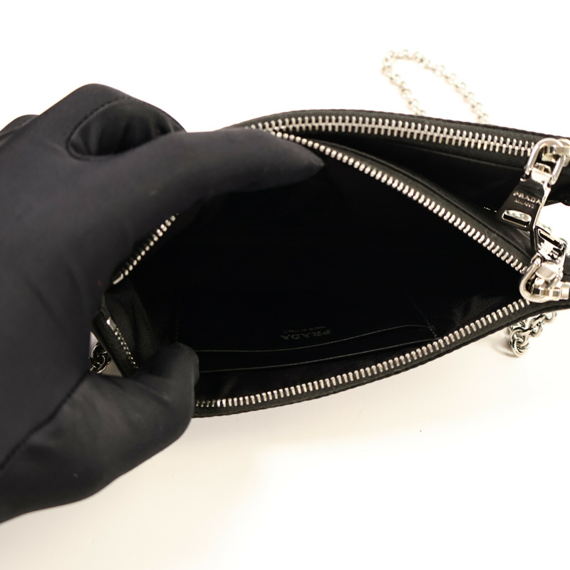 PRADA 尼龍Tessuto Pocket鏈帶肩背袋-4