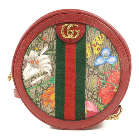 GUCCI 塗層帆布Ophidia Flora Round Backpack背包