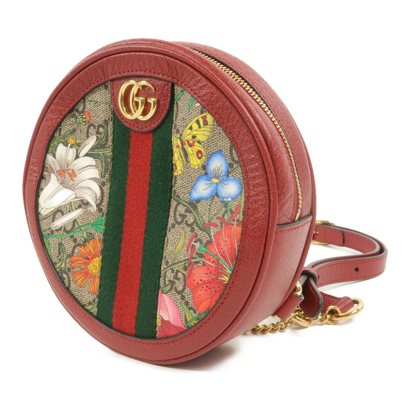 GUCCI 塗層帆布Ophidia Flora Round Backpack背包-2
