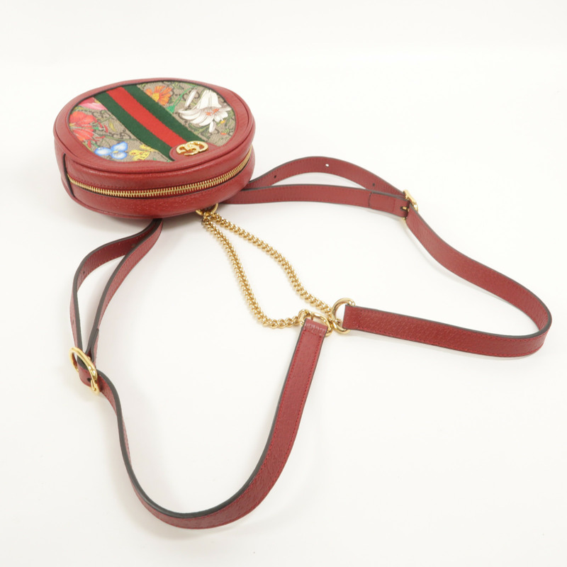GUCCI 塗層帆布Ophidia Flora Round Backpack背包-7