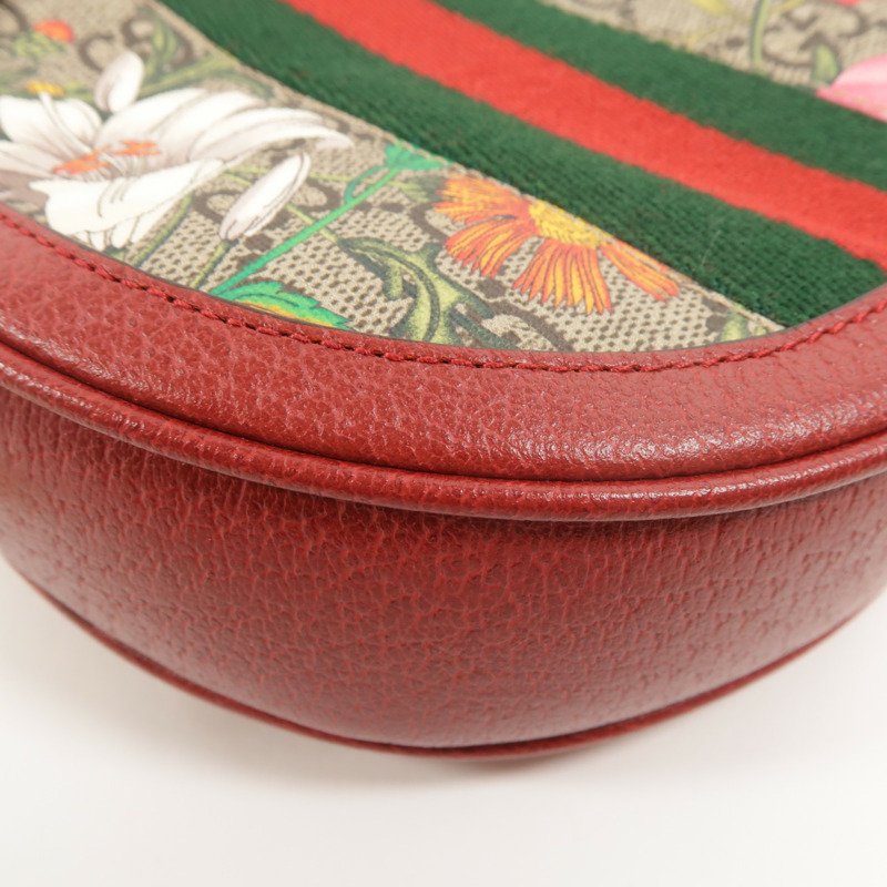 GUCCI 塗層帆布Ophidia Flora Round Backpack背包-10
