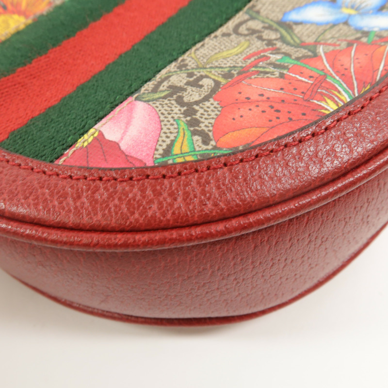 GUCCI 塗層帆布Ophidia Flora Round Backpack背包-11