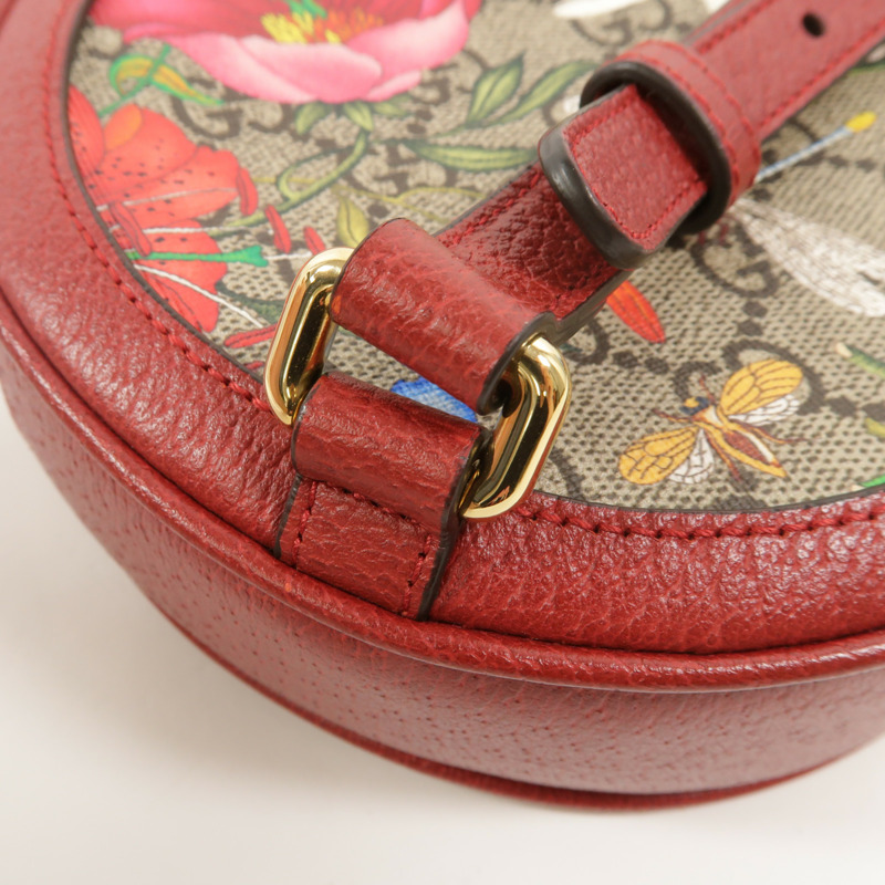 GUCCI 塗層帆布Ophidia Flora Round Backpack背包-12